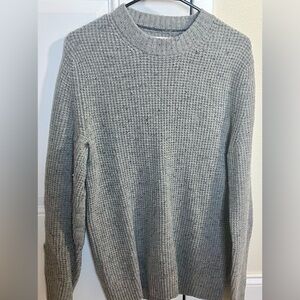 Gray Waffle Knit Men's Sweater
